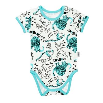 Kojenecké bavlněné body s krátkým rukávem Nicol Dinosaur - velikost 92 (18-24m)