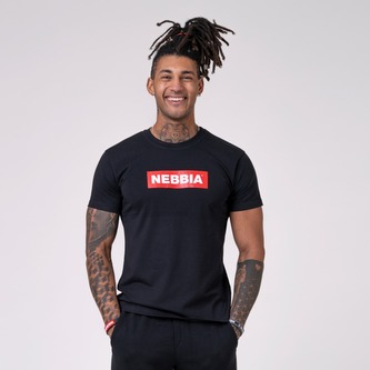 Pánské tričko Basic Black - NEBBIA - Velikost XL
