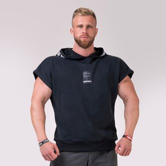 Tričko Reg Top Hoodie Black - NEBBIA - Velikost XL
