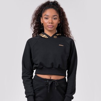 Dámská mikina Cropped Golden Intense Black - NEBBIA - Velikost XS