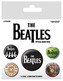 Placky The Beatles: White set 5 kusů 25 mm 38 mm
