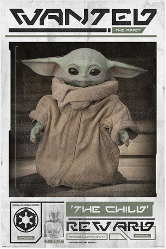 Plakát Star Wars|Hvězdné Války TV seriál The Mandalorian: Wanted The Child - mladý Yoda (61 x 91,5 cm)