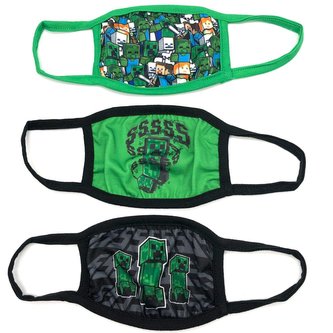 Dětská ochranná rouška Minecraft: set 3 kusů (děti a mládež) multicolor polyester