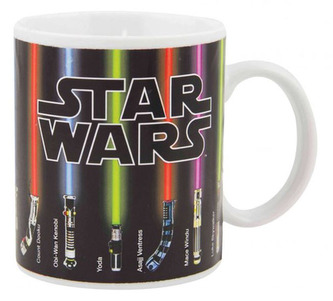 Keramický premieňací hrnček Star Wars|Hviezdne Vojny: Lightsaber (objem 320 ml) biely