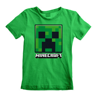 Dětské tričko Minecraft: Creeper Face (9-11 let) zelená bavlna