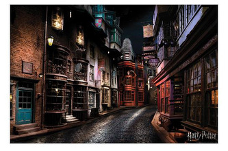 Plagát Harry Potter: Diagon alley - Priečna ulica (61 x 91,5 cm)