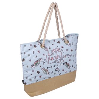 Taška na rameno Friends|Přátelé: Love Laughter (53 x 35 cm) modrý polyester