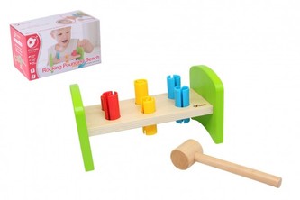 Zatĺkačka s kladivkom drevo/plast 8ks v krabici 21,5x12x11cm 12m+