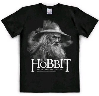 Pánske tričko Hobbit: Gandalf (L) čierne bavlna