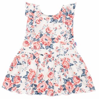 Kojenecké letní bavlněné šatičky New Baby Roses smetanovo-růžové - velikost 74 (6-9m)