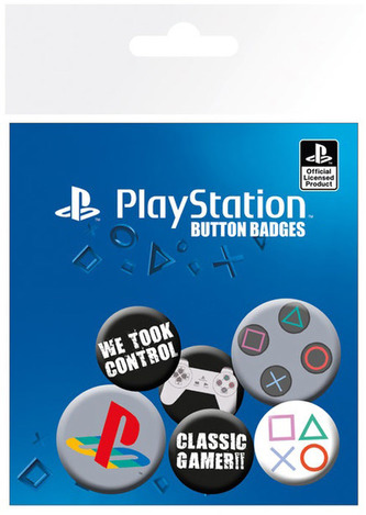 Placka Playstation: Set 6 placek (průměr 2,5 cm|3,2 cm)