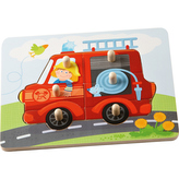 Haba Puzzle Drevené vkladacie puzzle Hasiči od 1 roka