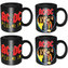 Set 4 kusů - keramický mini hrnek AC/DC: Mixed Designs (objem 113 ml) černý