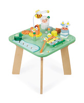 Janod Dřevěný motorický stolek s aktivitami na jemnou motoriku