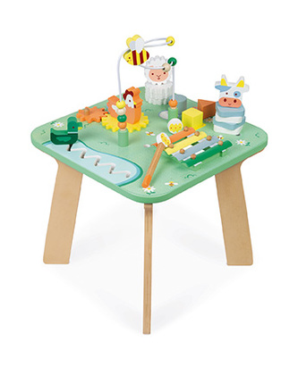 Janod Dřevěný motorický stolek s aktivitami na jemnou motoriku Janod Dřevěný motorický stolek s aktivitami na jemnou motoriku
