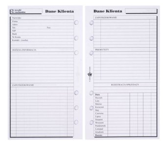 Wkład do organizera ST dane klienta ANTRA