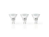 Smart žárovka LED GU10 5W bílá NEDIS WIFILW30CRGU10 WiFi SmartLife 3ks