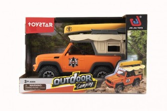 Auto terénne Camping plast 22cm na zotrvačník na batérie so svetlom so zvukom v krabici 28x18x12cm
