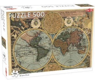 Puzzle 500 Around the World Old Map of the World