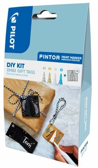 PILOT Pintor Fine Kreatívna sada akrylových popisovačov 0,9-1,5mm - XMAS 4 ks + visačky 10 ks