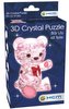 Krištáľové puzzle Bear Lily pink