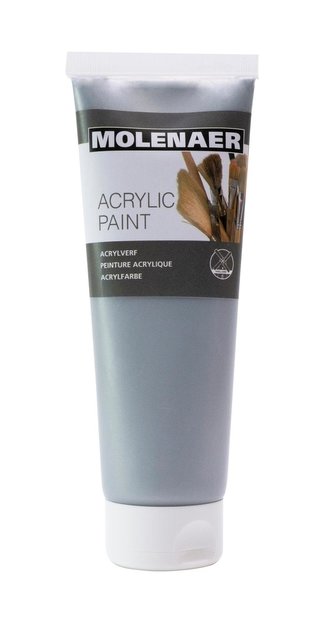 Molenaer akrylová farba 250 ml - strieborná