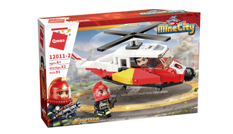 Qman Mine City Fire Line 12011-2 Záchranný vrtuľník
