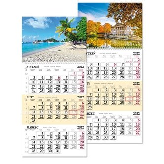 Kalendarz 2022 trójdziel. jednoplansz. SB7 MIX