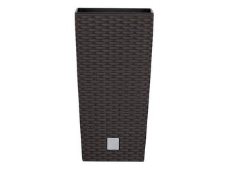 Kvetináč PROSPERPLAST RATO SQUARE hnedý 17 x 17 x 32.4 cm
