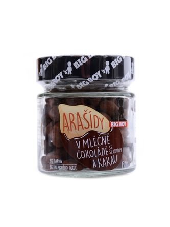 BigBoy - Arašídy v mléčné čokoládě a kakau 130g