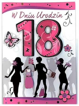 Karnet 18-stka naklejany 3D nr 006 + koperta