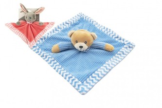 Zajíc/Medvěd usínáček plyš prstový maňásek 25x25cm v sáčku 0+