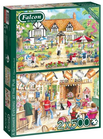 Puzzle 2x500 Falcon Letni wieczór w pubie G3