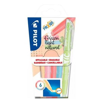 Pilot FriXion Light Natural Colors Sada gumovateľných zvýrazňovačov - 6 farieb