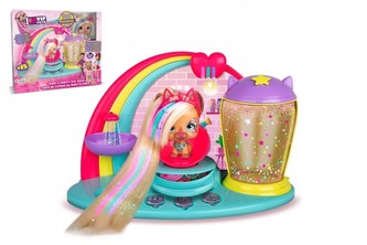 Kadernícky salón VIP pre miláčikov Fábio a Fábia! plast so zvieratkom s doplnkami v krabici 37x32x14cm