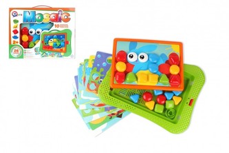 Mozaika klobúčik 3,5cm hladký 26ks + šablóny 10ks v krabici 37x29x5cm 2+