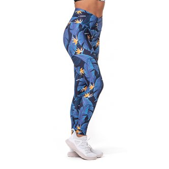Dámské legíny High Waist Ocean Power blue - NEBBIA - Velikost M