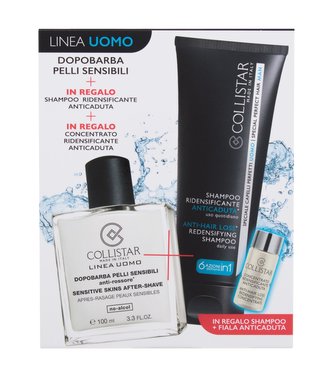 Collistar Linea Uomo balzám po holení Linea Uomo Sensitive Skins After-Shave 100 ml + šampon Anti-Hair Loss Redensifying Shampoo 100 ml + koncentrát proti vypadávaní vlasů Anti-Hair Redensifying Concentrate 6 ml Collistar Linea Uomo balzám po holení Linea Uomo Sensitive Skins After-Shave 100 ml + šampon Anti-Hair Loss Redensifying Shampoo 100 ml + koncentrát proti vypadávaní vlasů Anti-Hair Redensifying Concentrate 6 ml