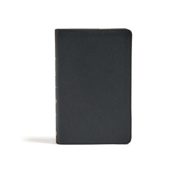 CSB Personal Size Bible, Black Genuine Leather