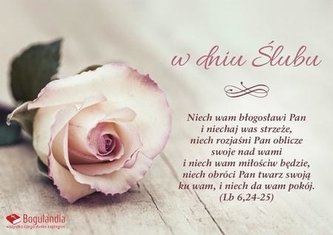 Kartka Ślub - Niech wam błogosławi Pan