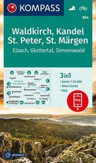 KOMPASS Wanderkarte Waldkirch, Kandel, St.Peter, St. Märgen 1:25 000