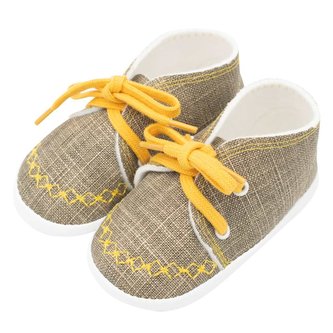 Kojenecké capáčky tenisky New Baby jeans mustard 6-12 m - velikost 6-12 m