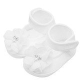 Kojenecké capáčky New Baby saténové bílé 0-3 m flower - velikost 0-3 m