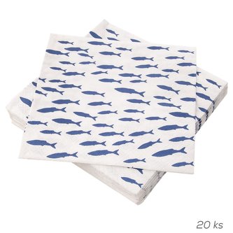 Servírovací ubrousek Modré rybičky SEA
