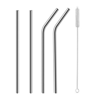 Nápojové brčko 4 ks s kartáčkem