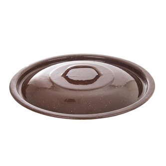 Smaltovaná pokrievka BROWN na vedro pr. 30 cm