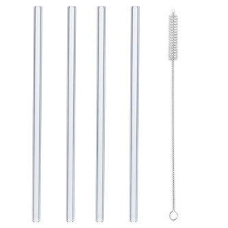 Nápojová slamka 4 ks s kefkou