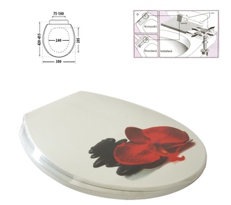 WC deska romance kameny a orchidej