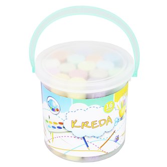 Sada barevných kříd v kyblíčku 16ks