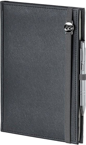 Kalendarz 2022 B5 Cross z gumką dzienny Srebrny